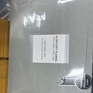 Ultra-Soft Flannel King Sheet Set - Gray 100% cotton